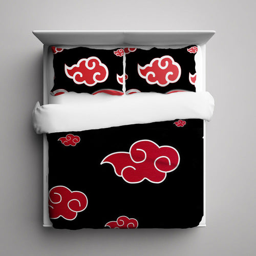 Akatsuki Red Cloud Naruto Shippuden Bedding Set